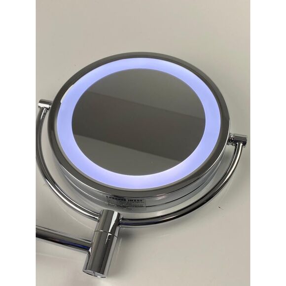 Sharper Image Wall Mounted Lighted Sensor Two Sided Makeup Mirror Chrome Finish - Picture 5 of 10